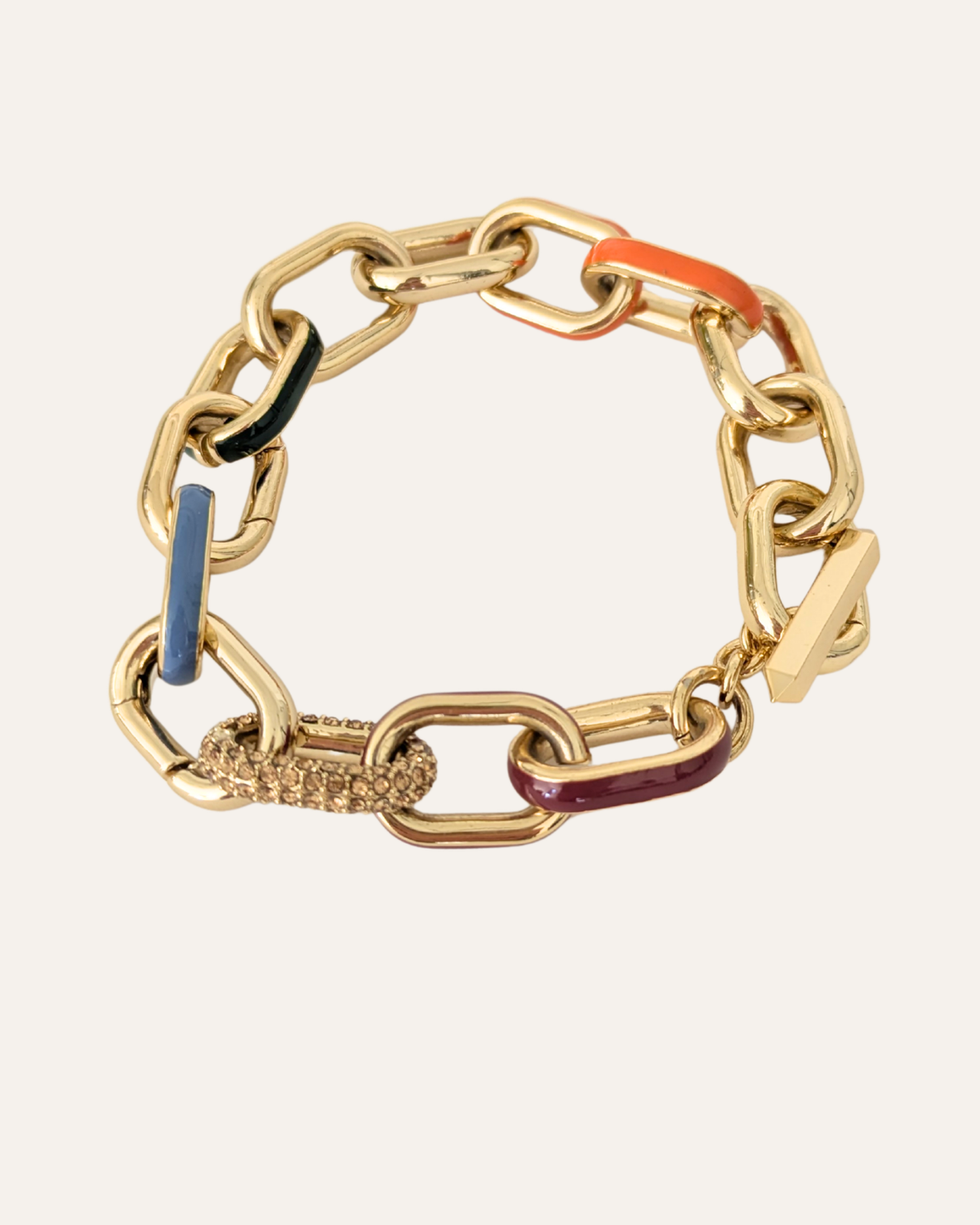 Pave Enamel Toggle Bracelet