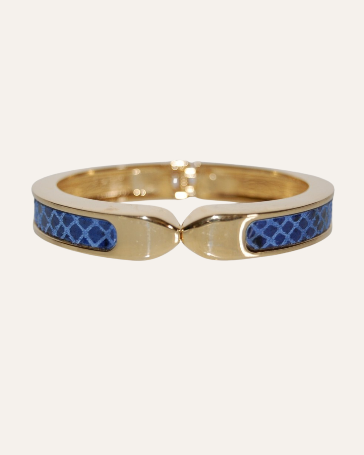 Blue Snakeskin and Gold Cuff [B223BL]
