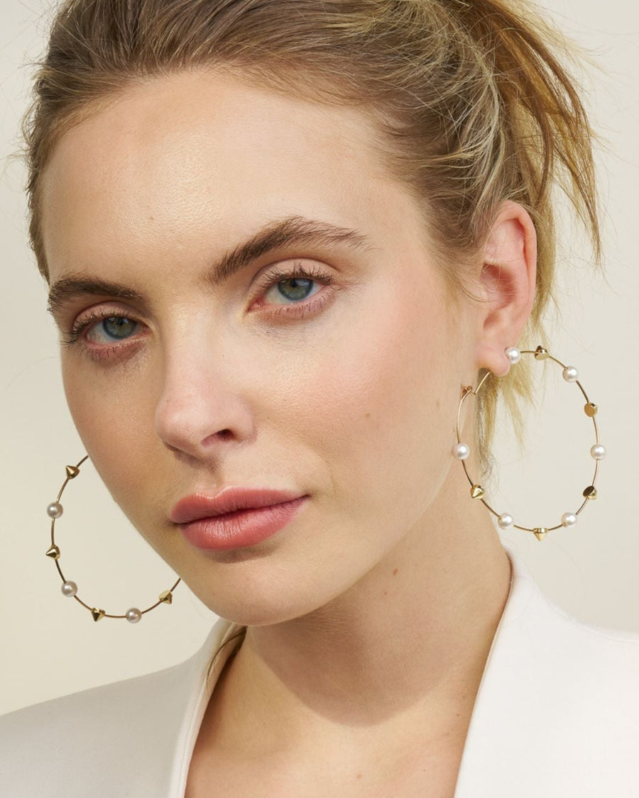 Madison Pearl and Stud Statement Hoops