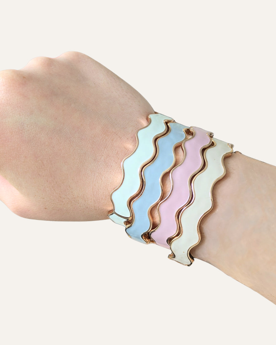 Never Released! Wavy Enamel Bangle | Rose Gold