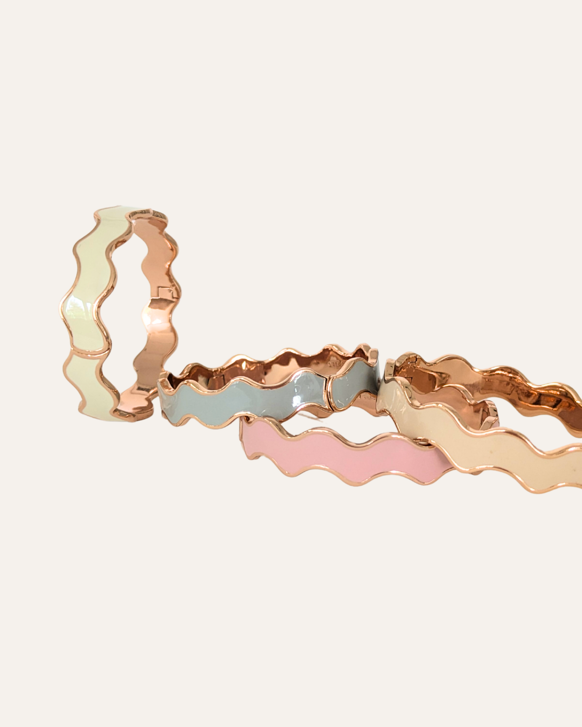 Never Released! Wavy Enamel Bangle | Rose Gold