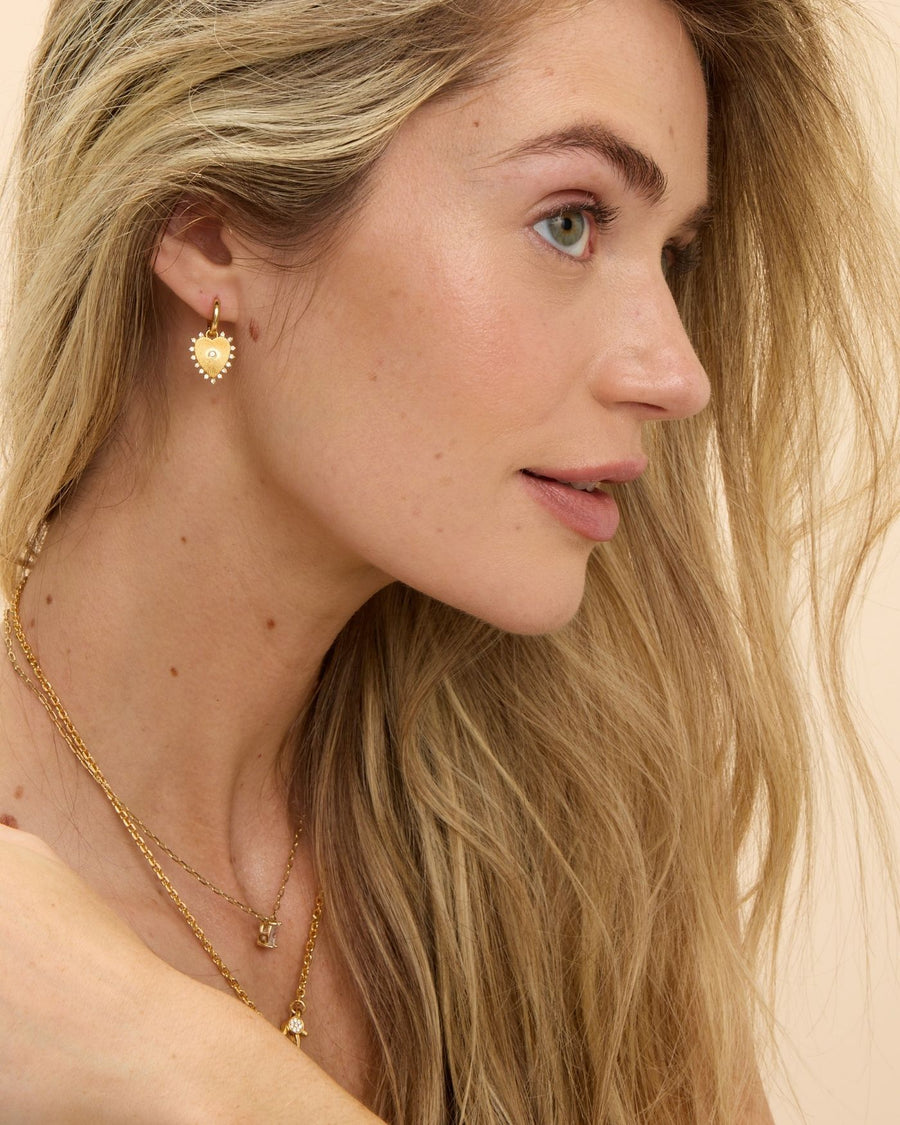 Stevie Heart Huggie Earrings