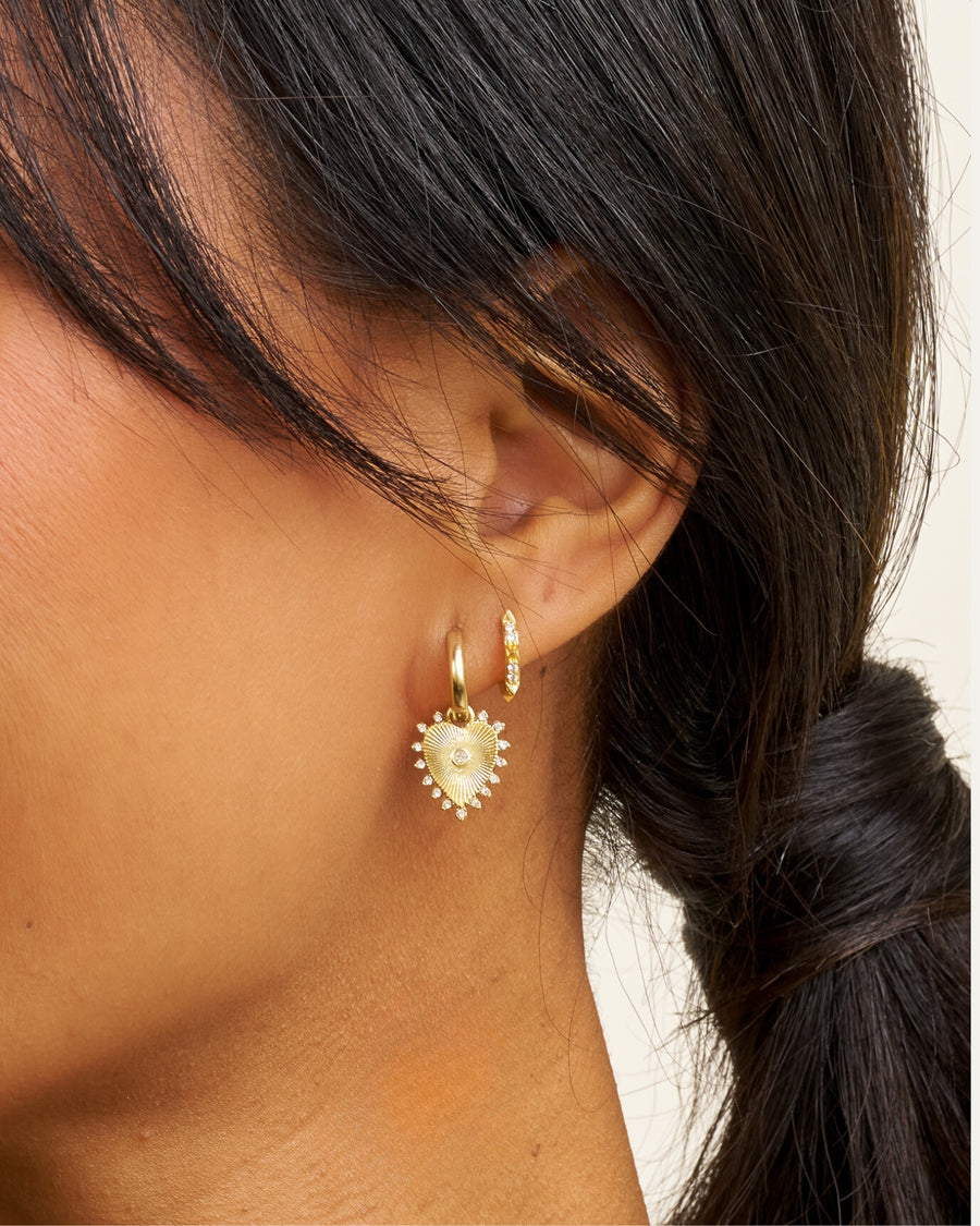 Stevie Heart Huggie Earrings