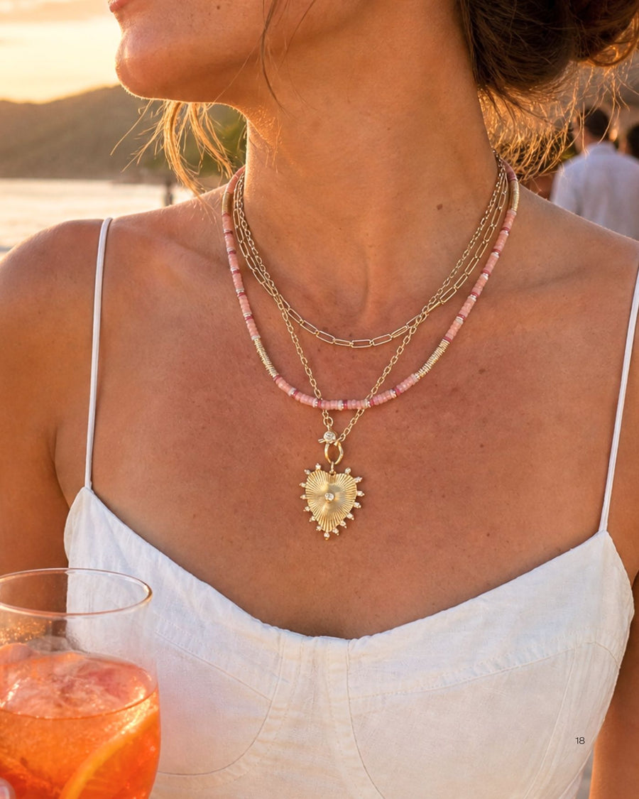 Boho Beaded Pink Toggle Necklace