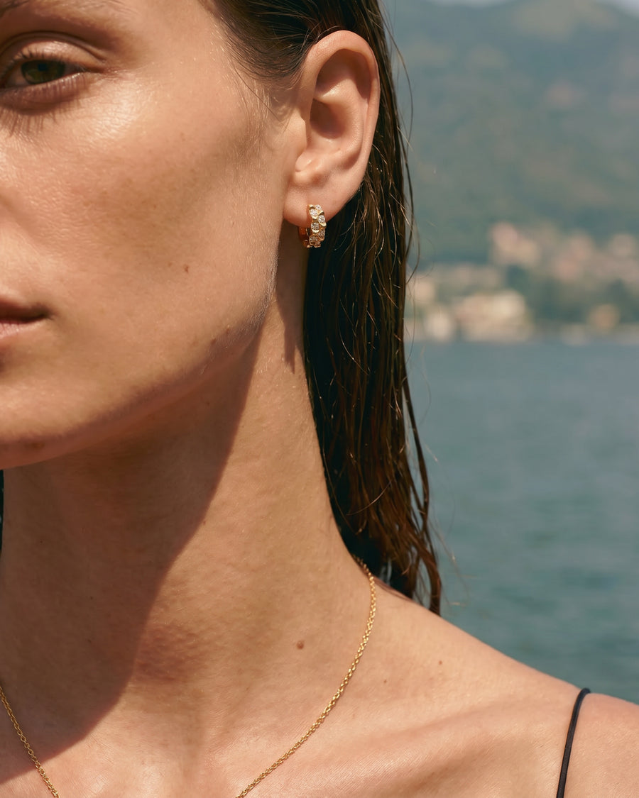 Small Vivienne Hinged Huggie Earrings