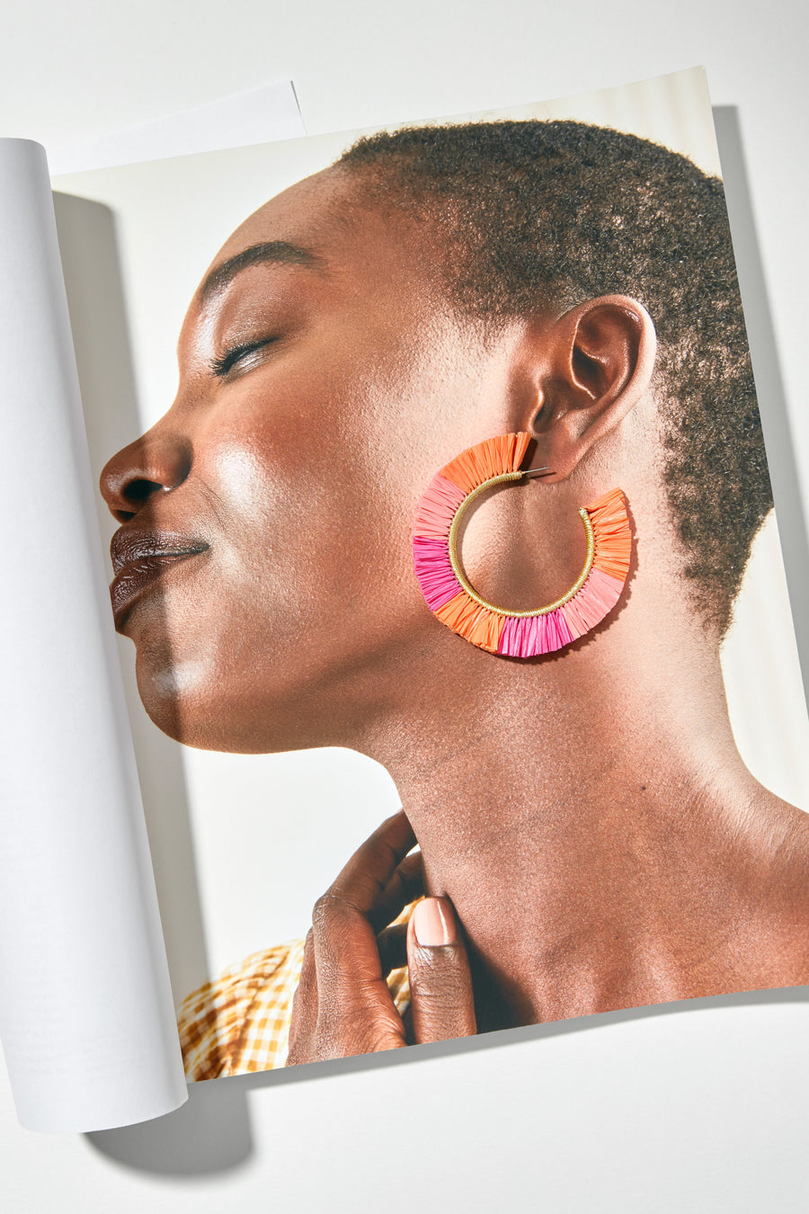 Ombre Raffia Hoops