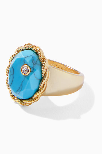 Turquoise Gemstone Signet Ring - Stella & Dot