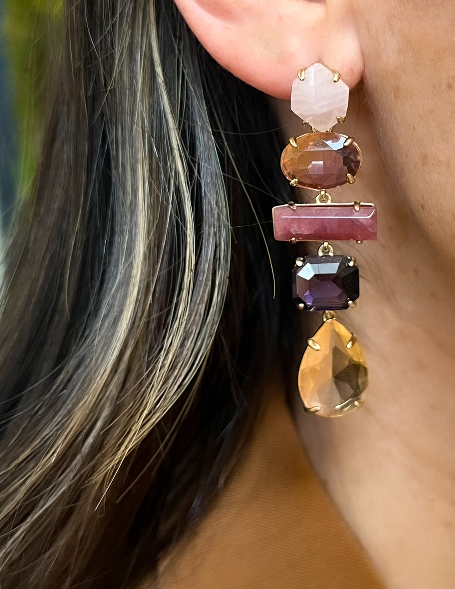 Gem Linear Earrings