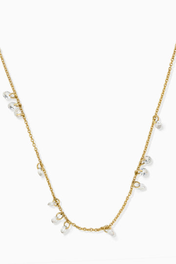 Dripping in Diamonds Delicate Necklace - Gold
