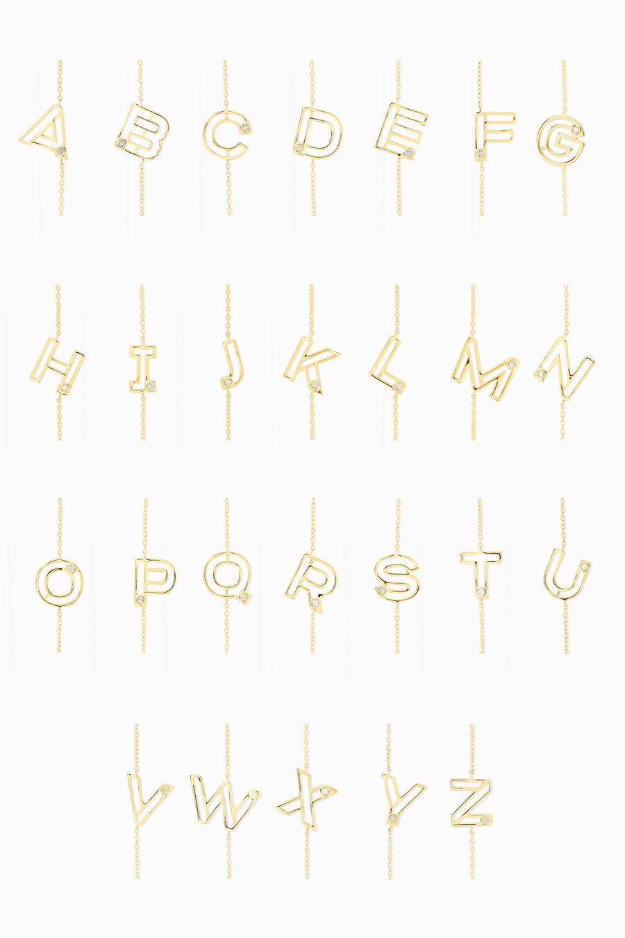 Covet Single Initial 14kt + Diamond Bracelet - Stella & Dot