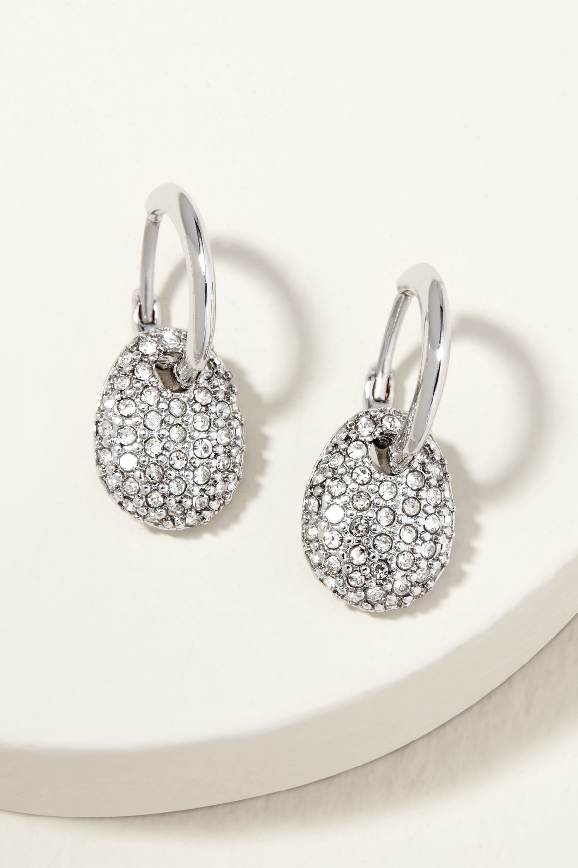 Ulani Reversible Drop Huggie Earrings | Silver