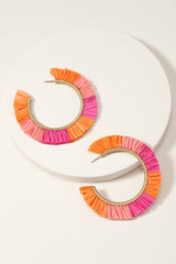 Ombre Raffia Hoops