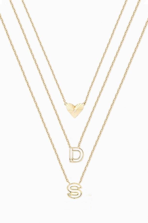 Covet Single Initial 14kt + Diamond Necklace - Stella & Dot