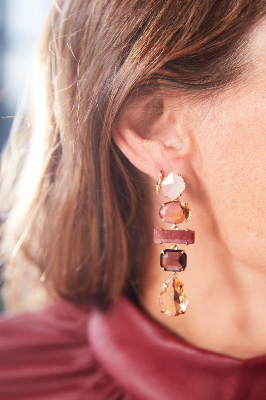 Gem Linear Earrings