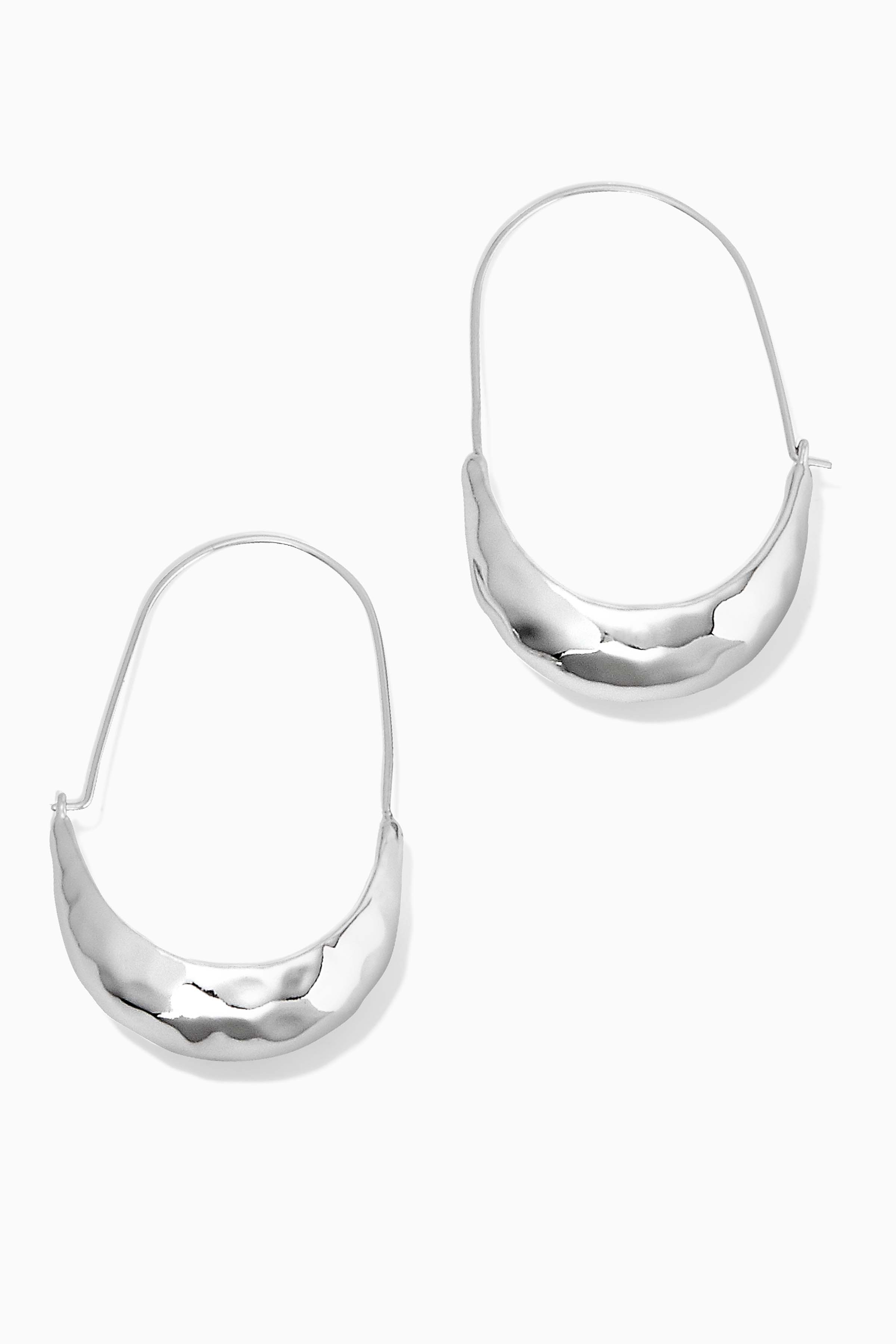 Hammered U Hoop Earrings