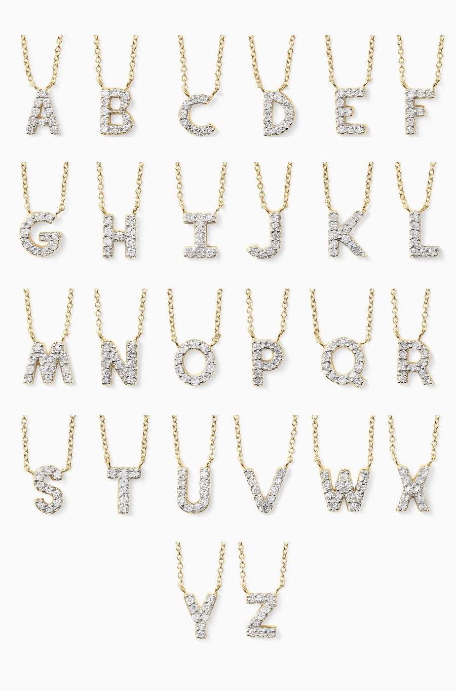 Covet 14k Diamond Pavé Initial Letter Gold Necklace - Stella & Dot
